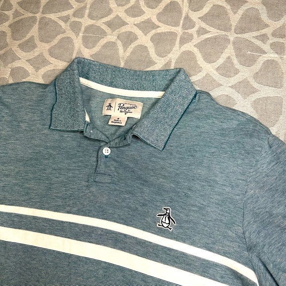Original Penguin Other - Original Penguin Short Sleeve Teal Stripe Polo Size M